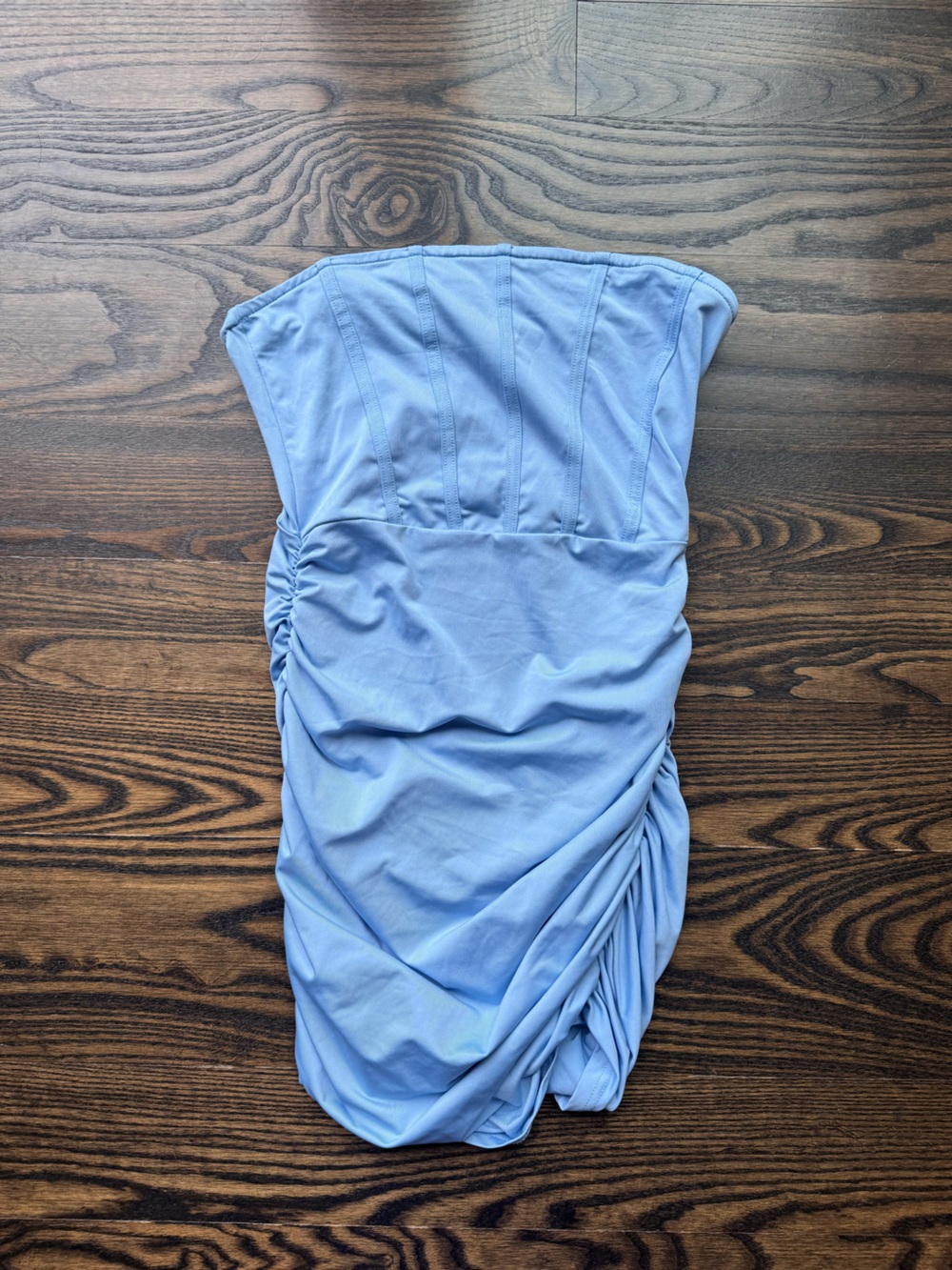 SHEIN Powder Blue Strapless Ruched dress
